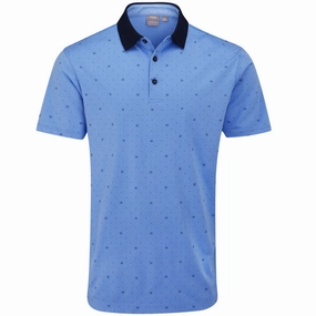 Feminine Appeal Flattering Fit Ping Jared Polo Shirt - Cornflower Blue/Navy