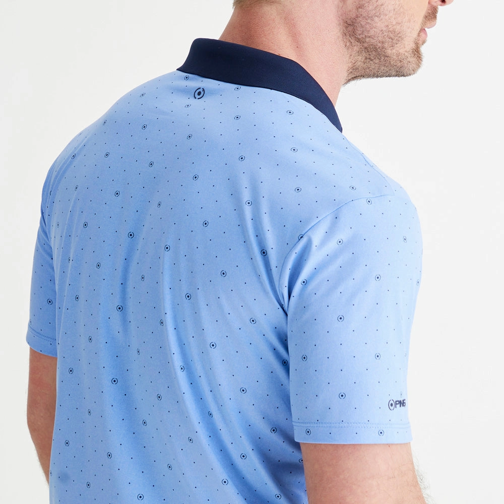 Ping Jared Polo Shirt - Cornflower Blue/Navy elastic waistband Travel Fashion