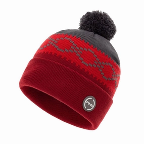 Ping Jorgen Bobble Beanie - Red/Grey Compact Pick