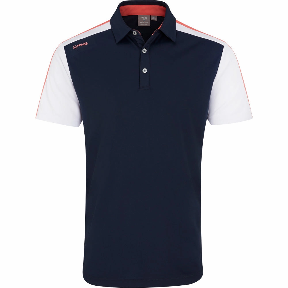 Ping Kelly Polo Shirt - Navy Multi Cold Wash Optimized Pre Shrunk Fabric