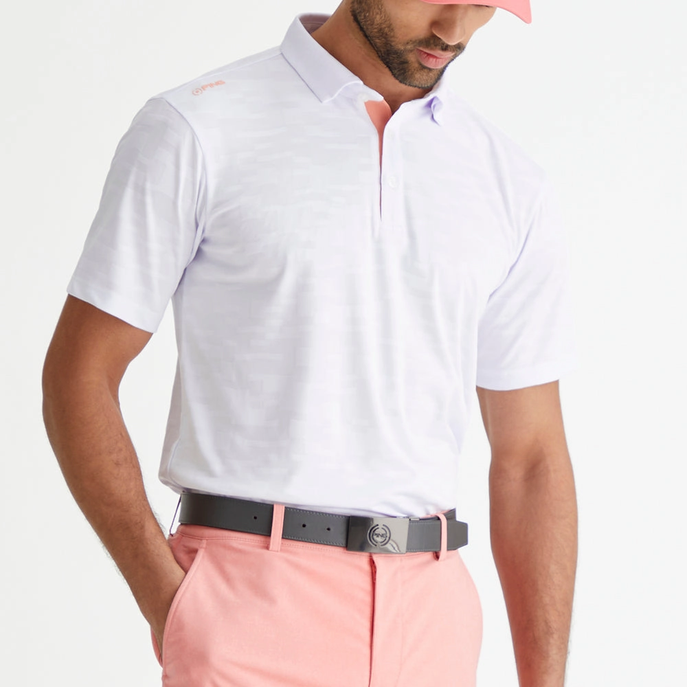 Layered Look Wear Durable Ribbed Hem Ping Kenan Polo Shirt - White