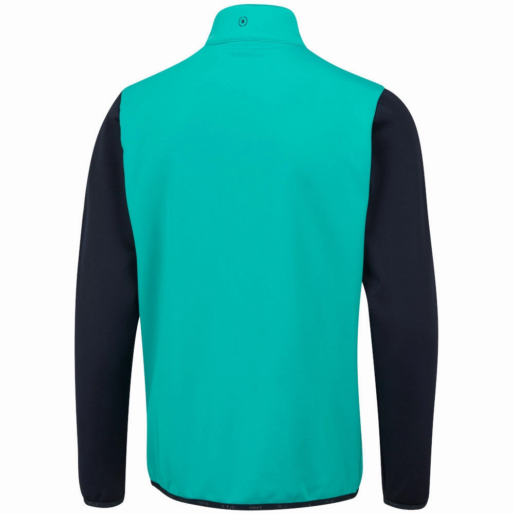 Ping Keon 1/2 Zip Pullover - Ceramic/Navy Zippered Pocket Light Color