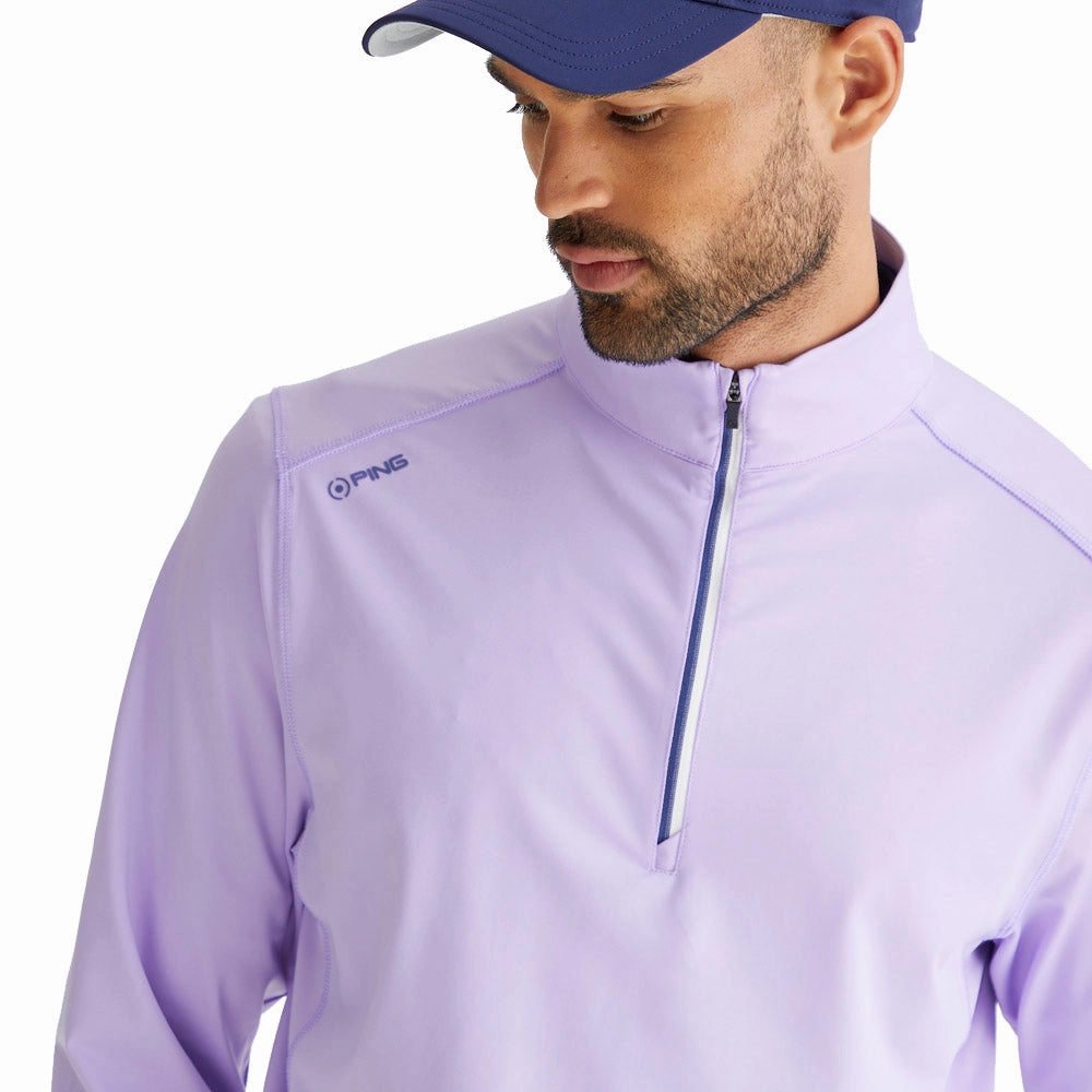 Ping Latham 1/2 Zip Mid Layer  - Purple Ash fade resistance label accents