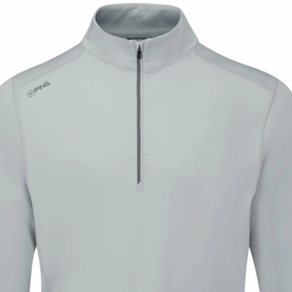 Practical clothing Retro Print Ping Latham 1/2 Zip Pullover - Pearl Grey