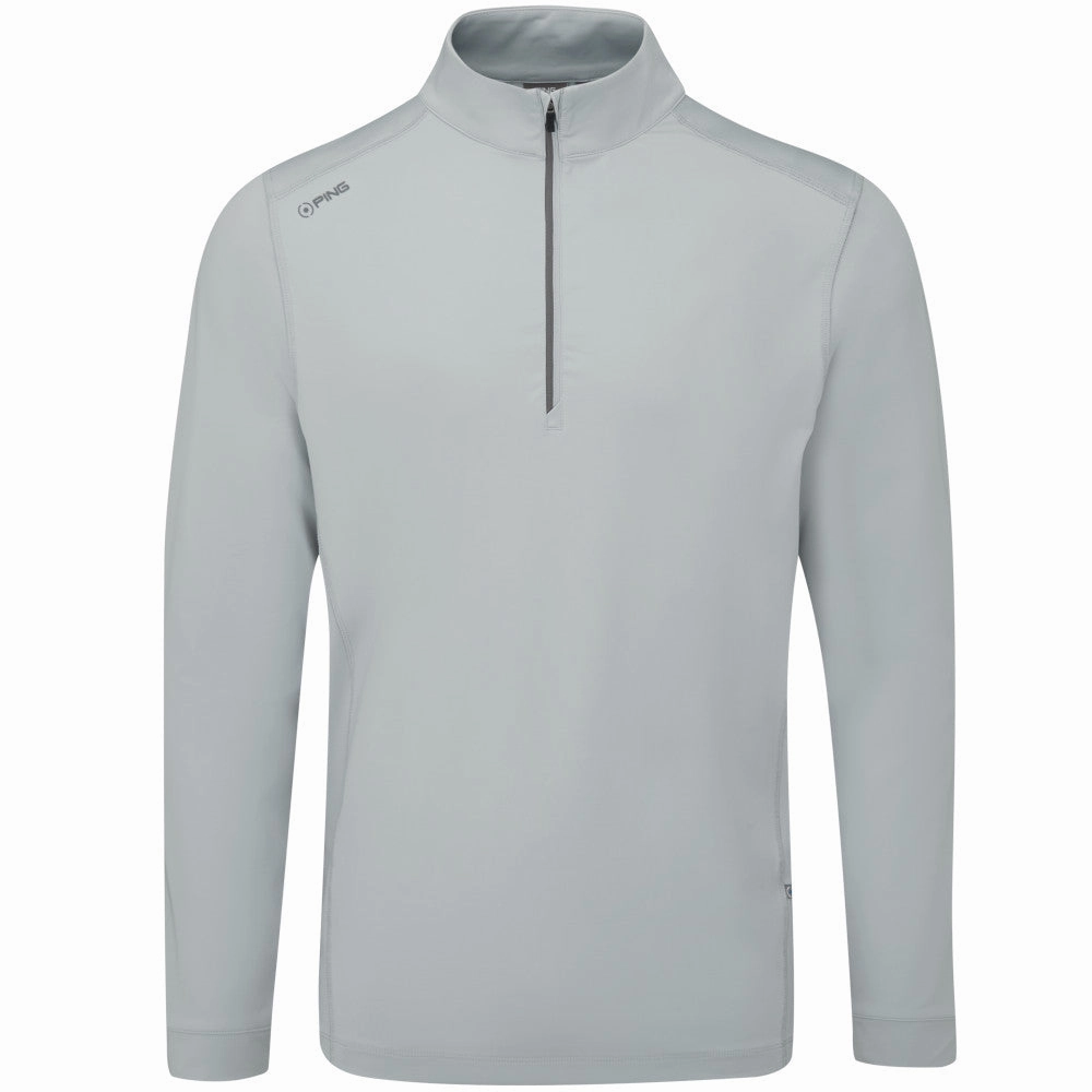 Vibrant Print Street Look Ping Latham 1/2 Zip Pullover - Pearl Grey