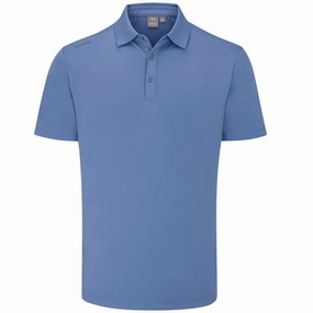Abstract print Ruffled edges Ping Lindum Polo Shirt - Airforce
