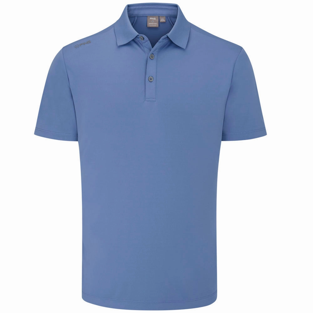 Abstract print Ruffled edges Ping Lindum Polo Shirt - Airforce