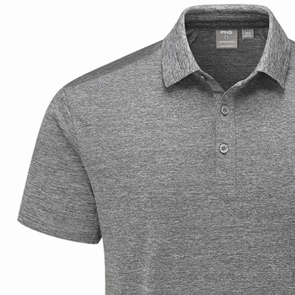Ping Lindum Polo Shirt - Charcoal Marl Classic Layer Wear Holiday Casual