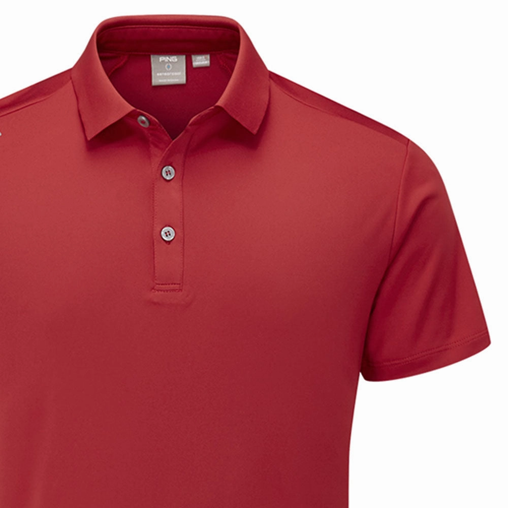 Ping Lindum Polo Shirt - Rich Red Regular fit normality Soft Texture