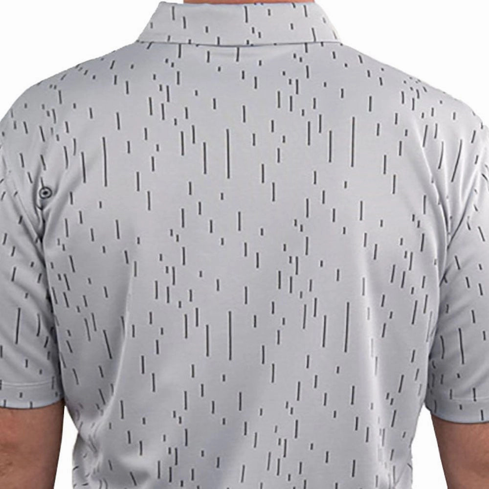 Versatile Comfort Style Ping Linear Jacquard Polo Shirt - Silver