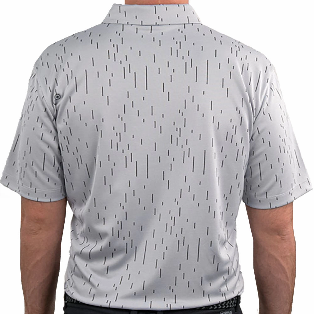 Easy Style Ping Linear Jacquard Polo Shirt - Silver