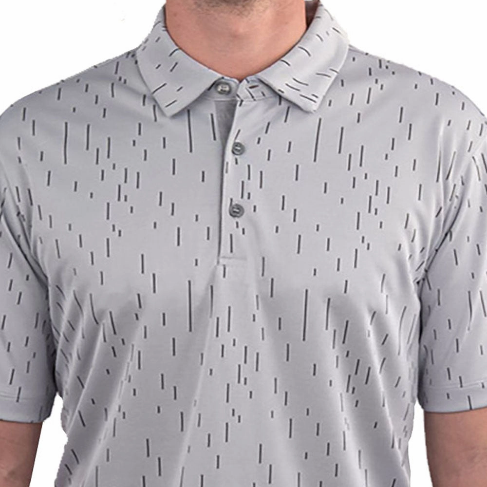 Ping Linear Jacquard Polo Shirt - Silver Stylish piece