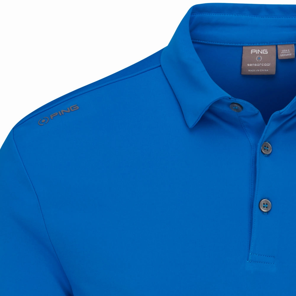 Ping Lockwood Polo Shirt - Blue Drip Dry Fabric High Density Fabric