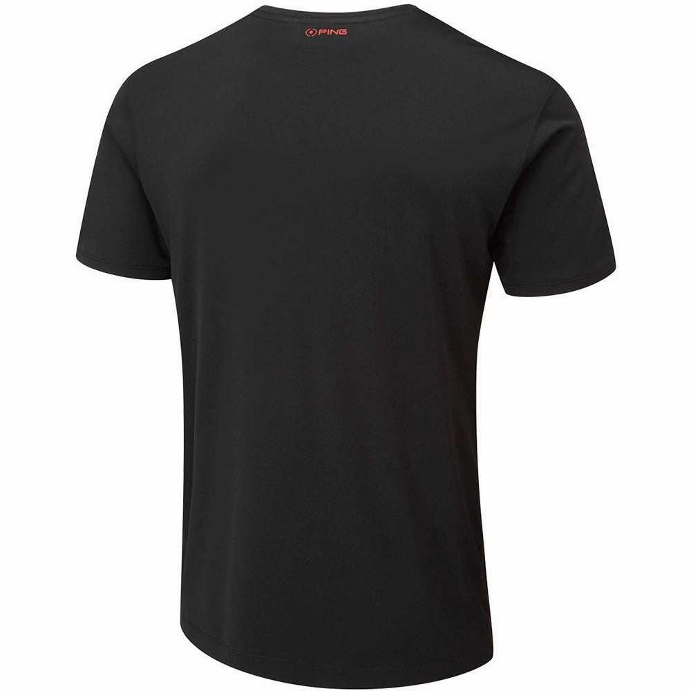 Ping Logo Tee Polo Shirt - Black Smart Casual Look Quick Release Hem