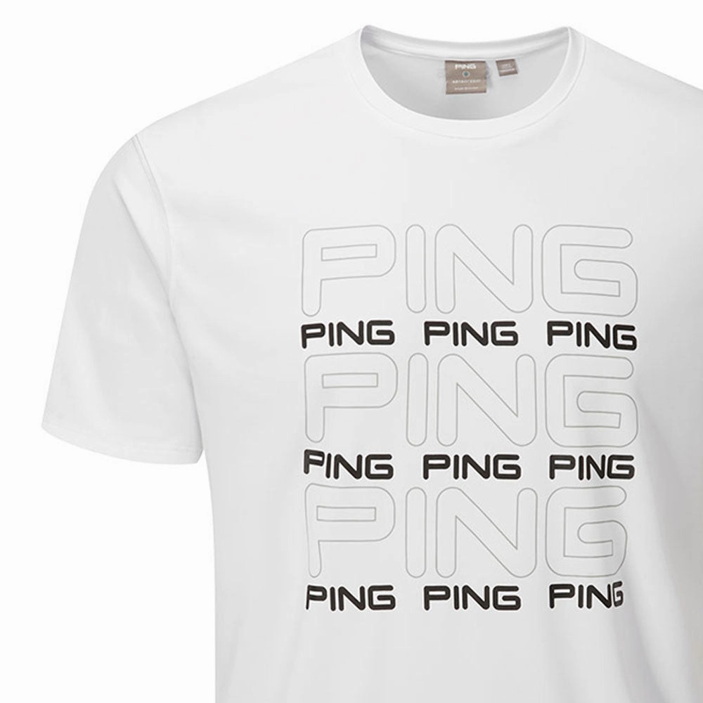 Soft Finish Flexible Neckline Ping Logo Tee Polo Shirt - White