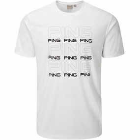 Abstract print Casual Chic Look Ping Logo Tee Polo Shirt - White