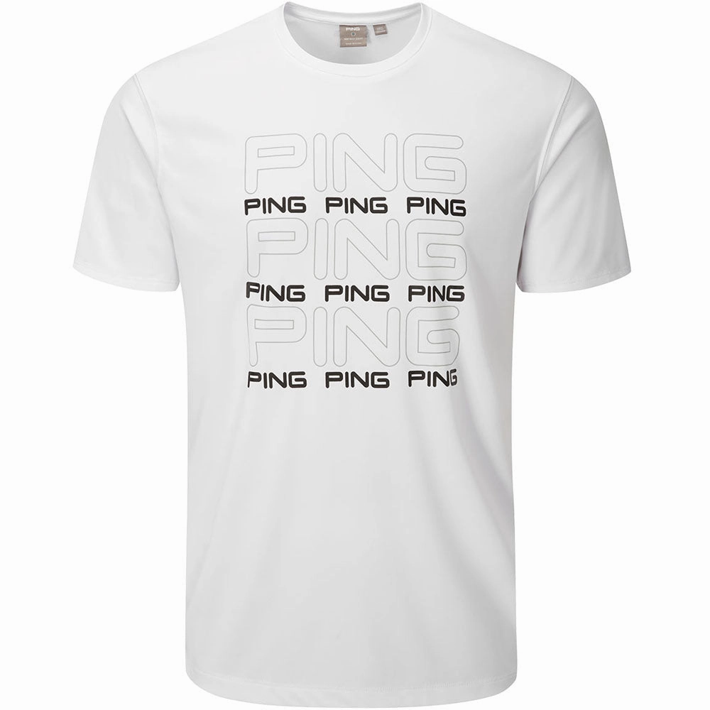 Abstract print Casual Chic Look Ping Logo Tee Polo Shirt - White