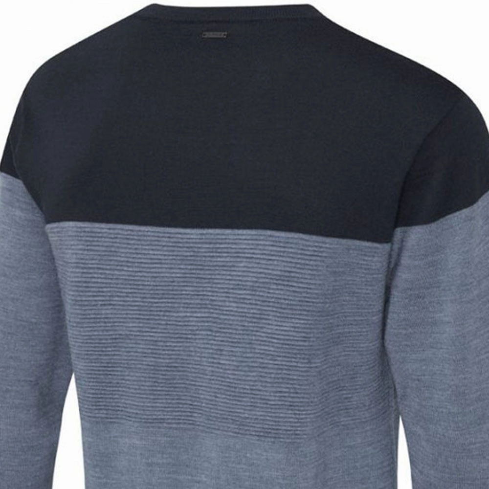 Checkered Ping Lucas V-Neck Sweater - Greystone Marl/Navy