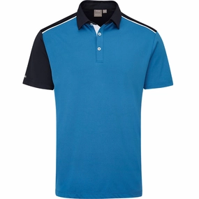 Holiday Trend Temperature Regulating Fabric Ping Mack SensorCool Polo Shirt - Danube/Navy