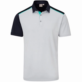 Ping Mack SensorCool Polo Shirt - Pearl Grey/Navy Cozy Layer Chilly Day Comfort