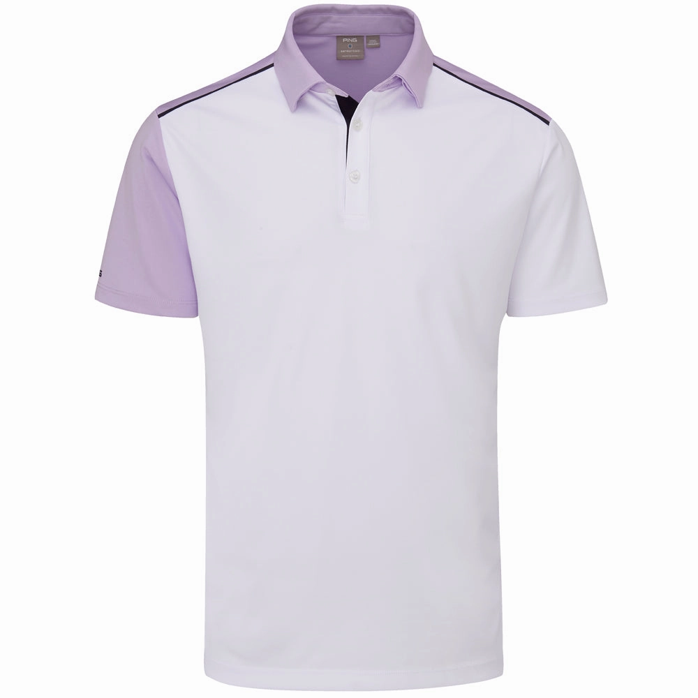Ping Mack SensorCool Polo Shirt - White/Cool Lilac Practical Wear