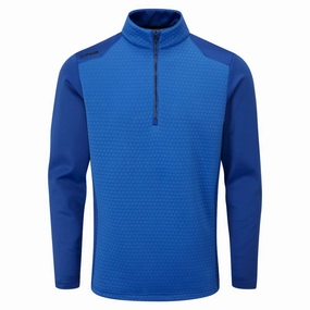 good for rainy days Street Casual Ping Mellor 1/2 Zip Sweater - Delph Blue