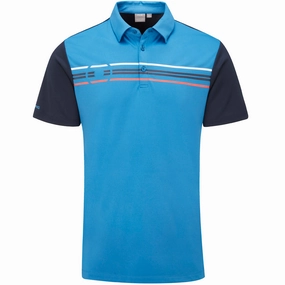 Ping Morten SensorCool Polo Shirt - Danube/Navy futuristic Bohemian style