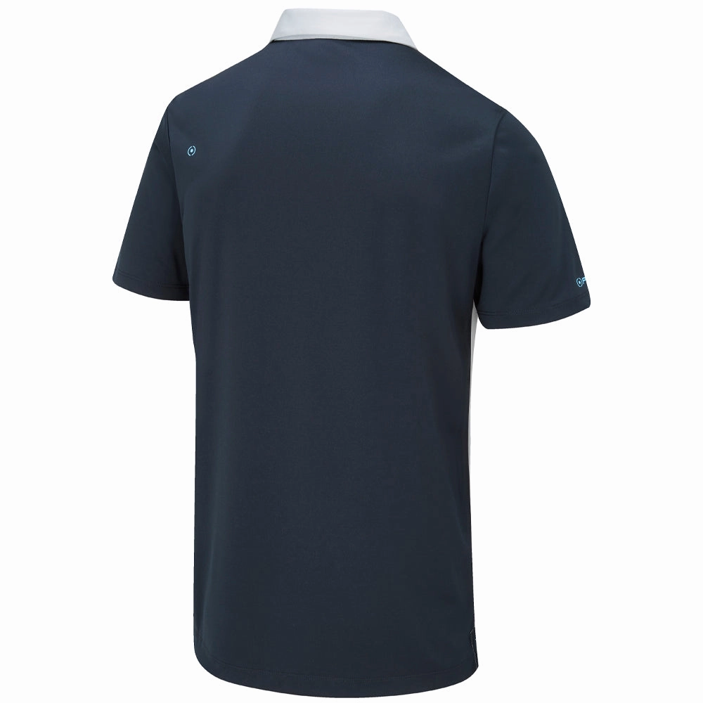 Ping Morten SensorCool Polo Shirt - Pearl Grey/Navy Textured Surface