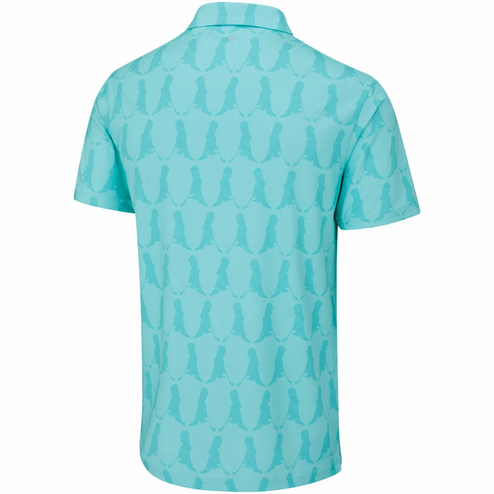 Ping Mr. Ping Printed Polo Shirt - Aruba Blue Multi Quick-Drying Shirt