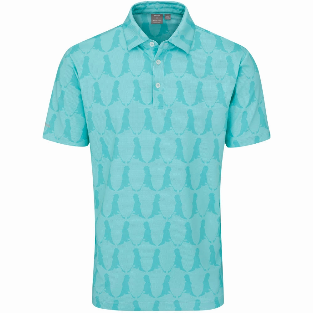 Versatile Top City Fashion Ping Mr. Ping Printed Polo Shirt - Aruba Blue Multi