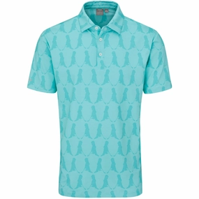 Versatile Top City Fashion Ping Mr. Ping Printed Polo Shirt - Aruba Blue Multi