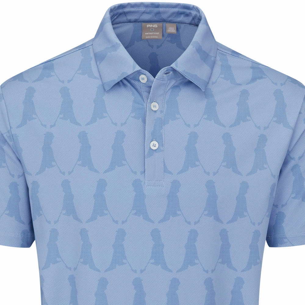 Ping Mr. Ping Printed Polo Shirt - Coronet Blue Multi Perfect for Travel UV protection layer