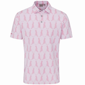 Daily Trend Look Printed Logo Ping Mr. Ping Printed Polo Shirt - Wild Rose Multi