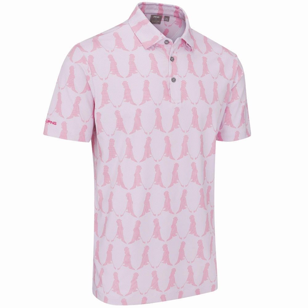 Adult Wear funky Ping Mr. Ping Printed Polo Shirt - Wild Rose Multi