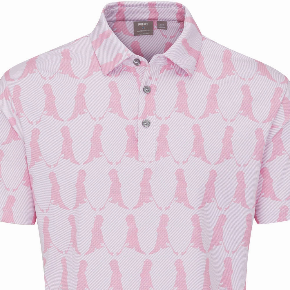 Ping Mr. Ping Printed Polo Shirt - Wild Rose Multi Ultra Soft Blend Comfortable Weave