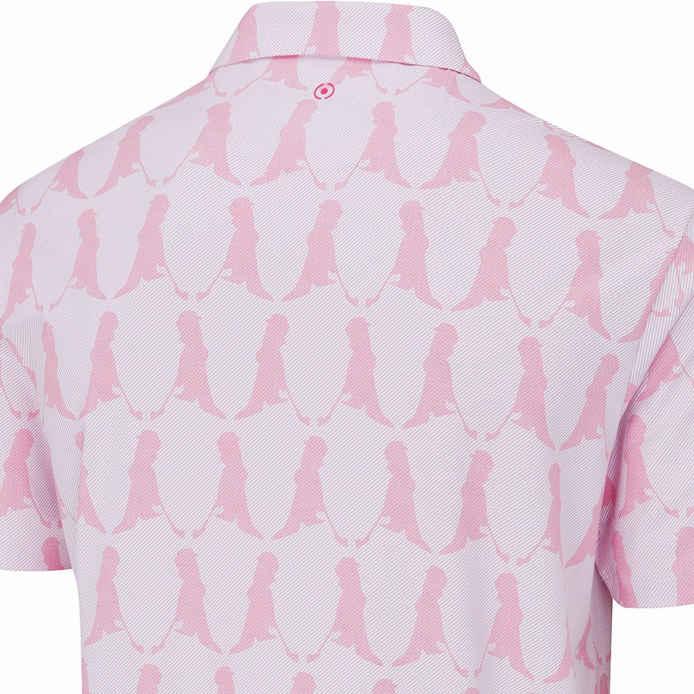 Timeless Appeal Linen blend Ping Mr. Ping Printed Polo Shirt - Wild Rose Multi