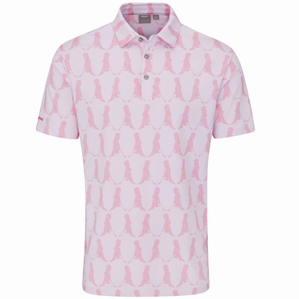 Daily Trend Look Printed Logo Ping Mr. Ping Printed Polo Shirt - Wild Rose Multi
