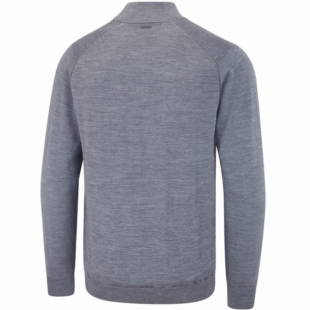 Ping Murphy Full Zip Sweater - French Grey Marl High-Quality Fabric Rough texture