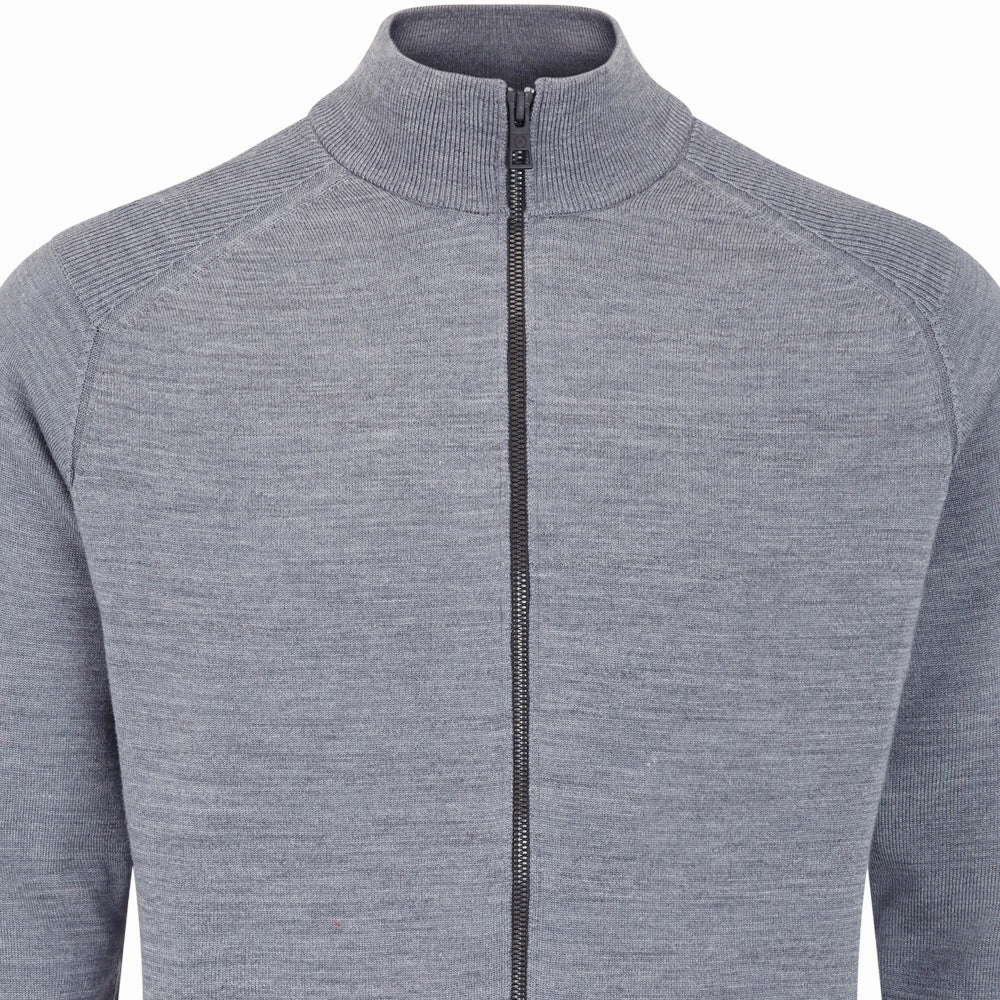 Ping Murphy Full Zip Sweater - French Grey Marl Outdoor Fashion Bar Night