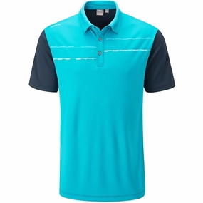 kids' Sleek Design Ping Newton Polo Shirt - Lagoon Falls/Oxford Blue