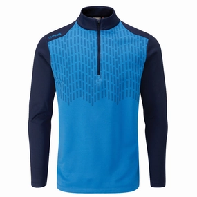 Ping Nordic 1/2 Zip Sweater - Brilliant Blue/Oxford Blue design trend loop accents