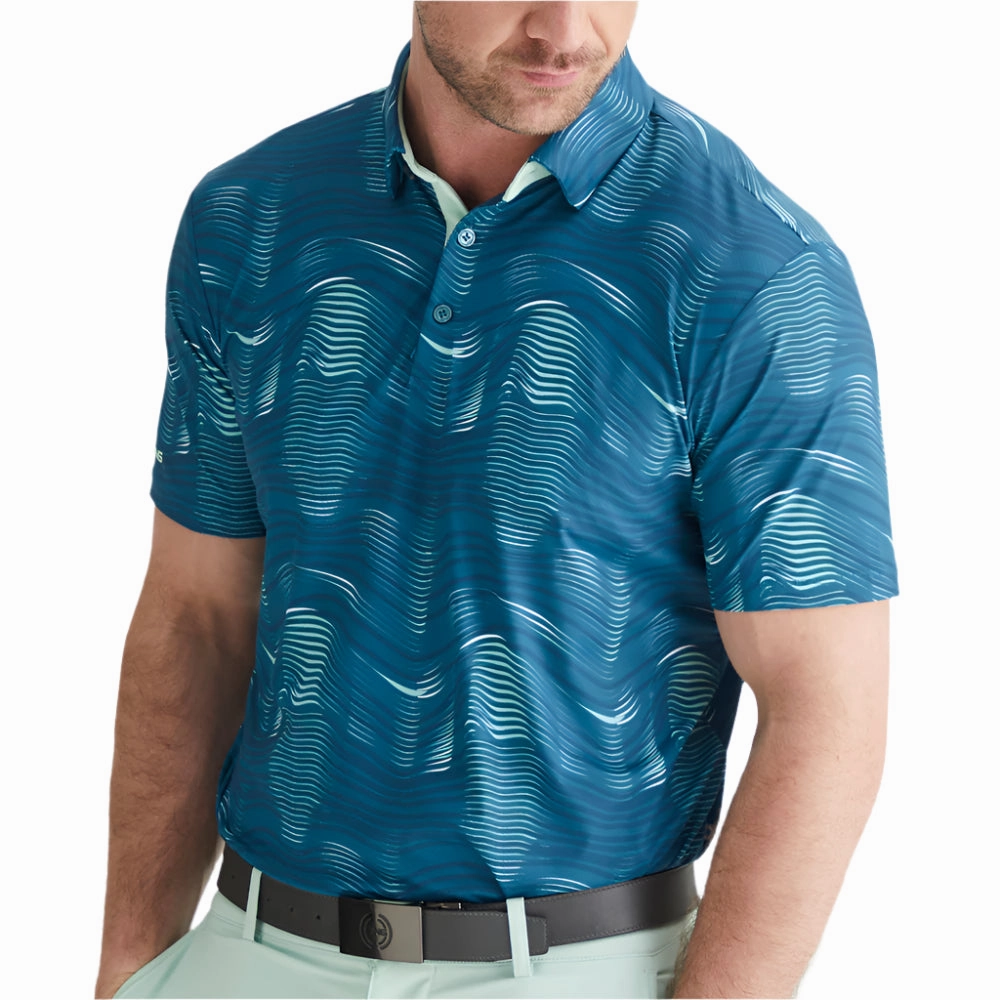 Ping Optic Groove Polo Shirt - Forest Multi Eco Conscious Production hiking clothes