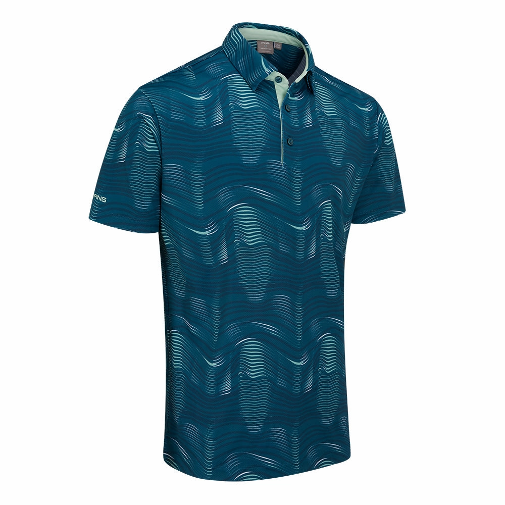 Fit For Comfort Ping Optic Groove Polo Shirt - Forest Multi