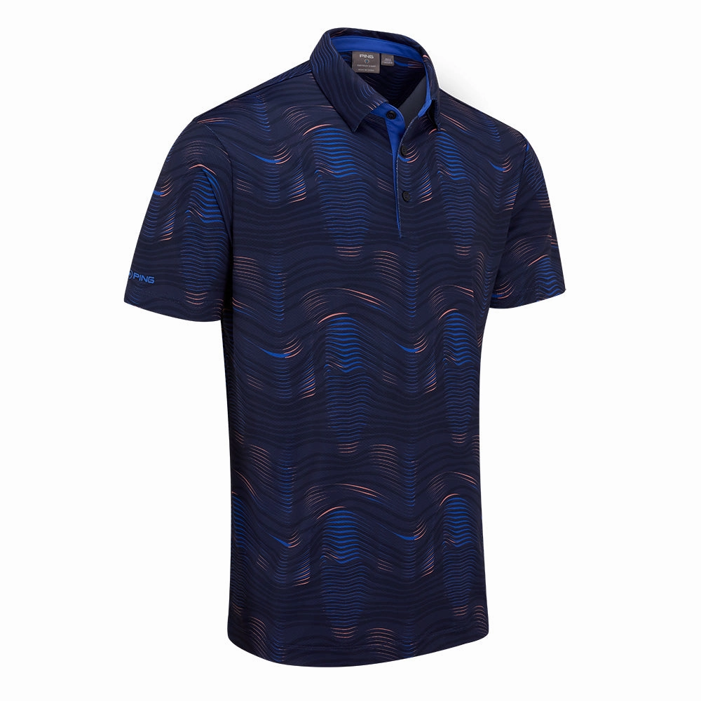 Ping Optic Groove Polo Shirt - Navy Multi Ultimate Wear