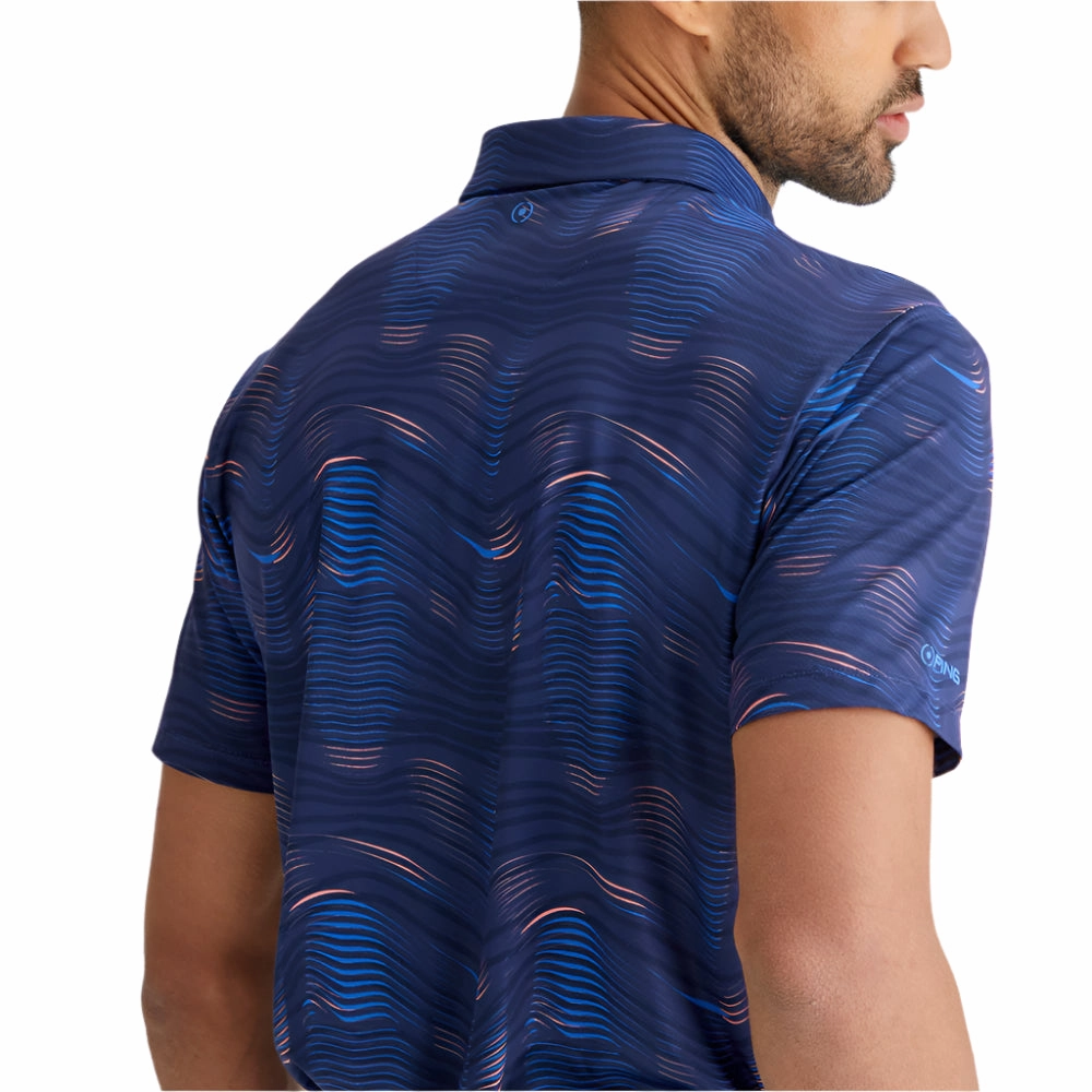 Ping Optic Groove Polo Shirt - Navy Multi Low Impact Manufacturing Classic Comfort