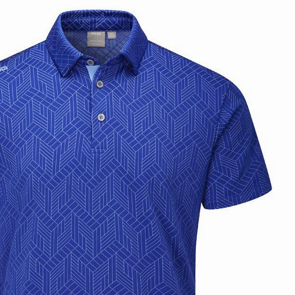 Ping Otto Polo Shirt - Blue Surf Multi Casual Vibe Wear