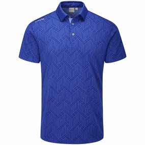 Outdoor Leisure Thermal Regulation Fabric Ping Otto Polo Shirt - Blue Surf Multi