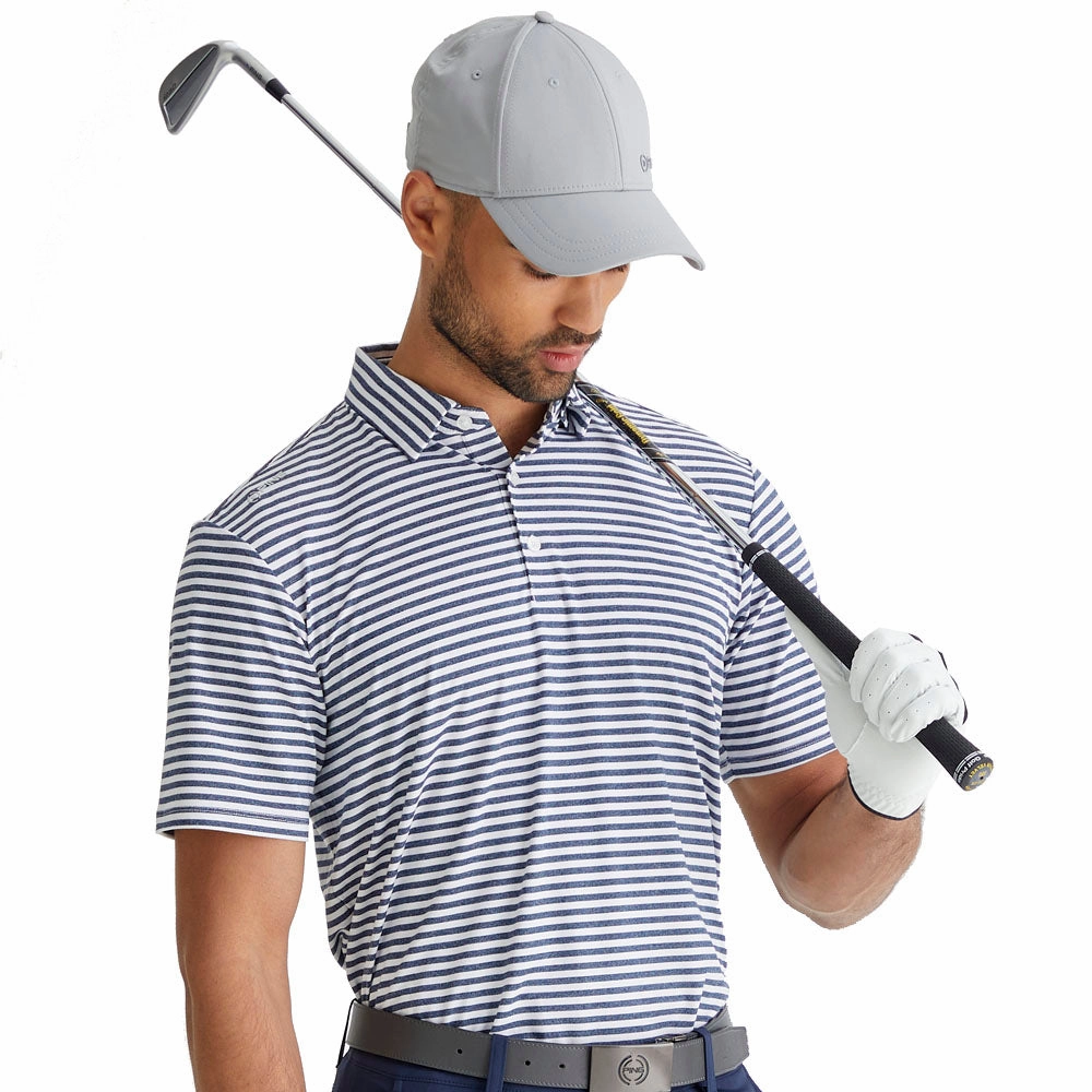 Ping Owain Polo Shirt - Navy/White Reinforced Hemline