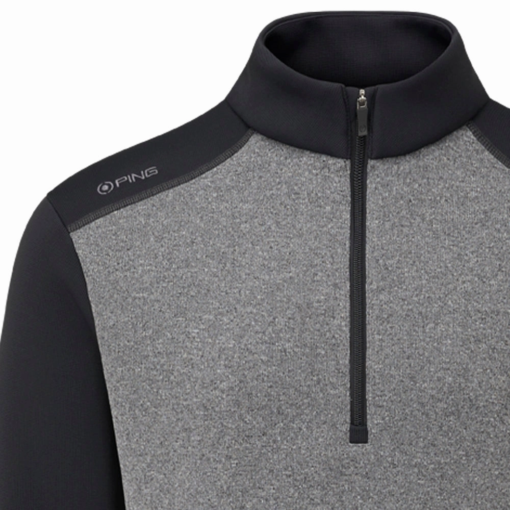 Autumn Wear Core Relaxed Ping Ramsey 1/2 Zip Pullover - Black Marl/Black
