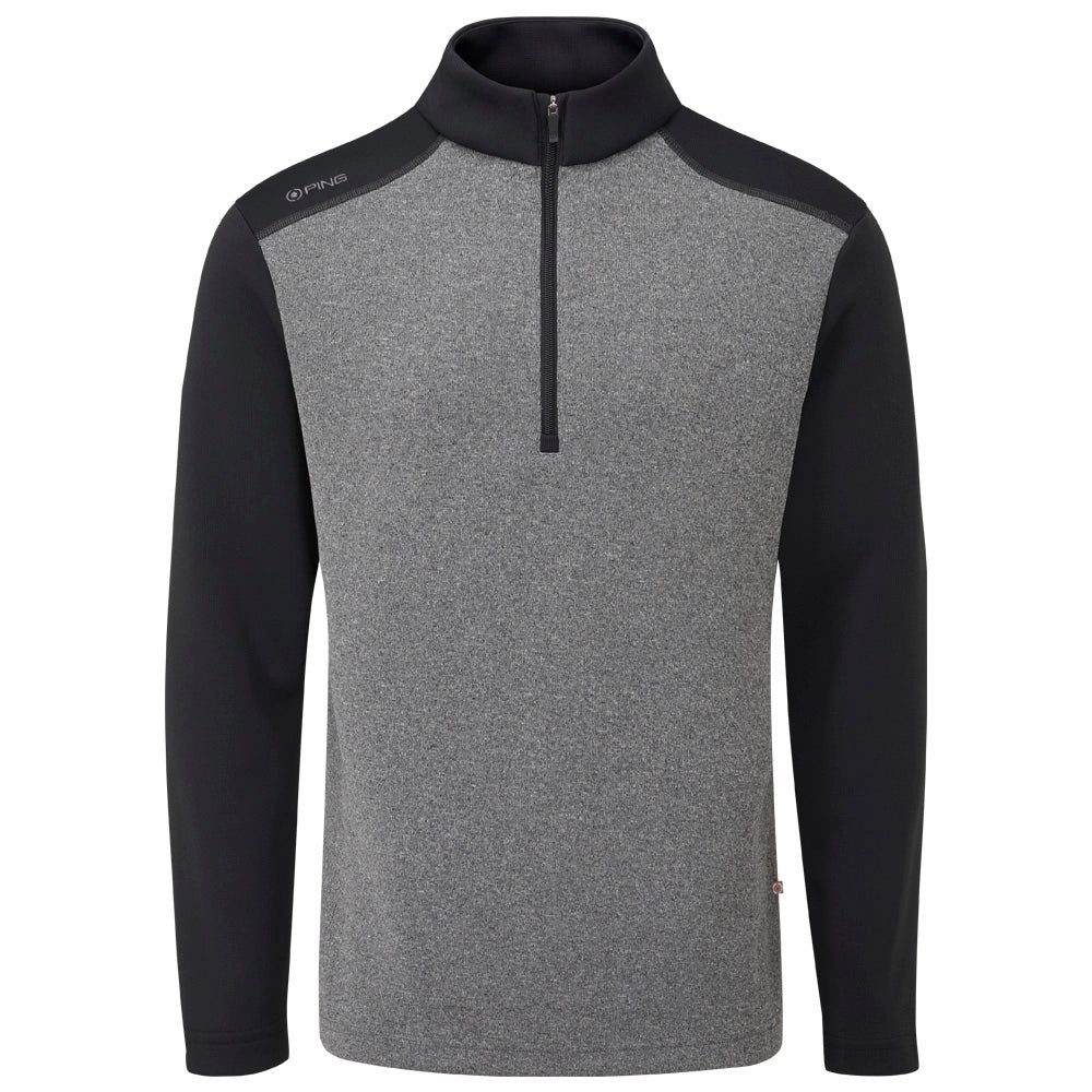 Easy to Carry product sporty style statement Ping Ramsey 1/2 Zip Pullover - Black Marl/Black